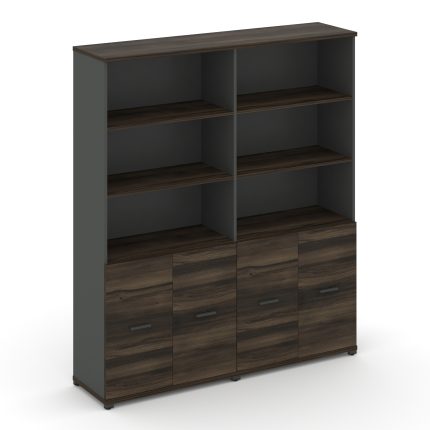 Concept Шкаф 2 широкие секции, 5 ниш CN.STS-521 A Дуб Мали/Антрацит/Металл Антрацит 1668*420*1922