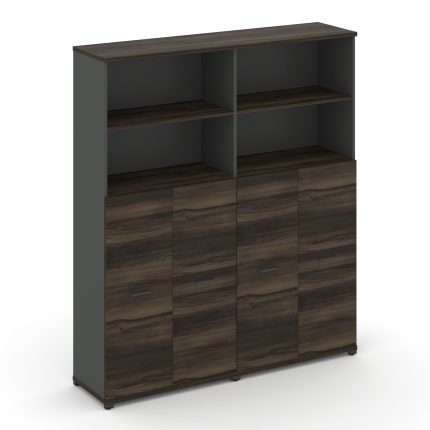 Concept Шкаф 2 широкие секции, 5 ниш CN.STS-524 A Дуб Мали/Антрацит/Металл Антрацит 1668*420*1922