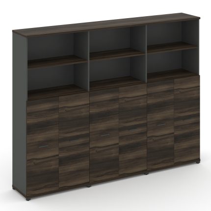 Concept Шкаф 3 широкие секции, 5 ниш CN.STS-534 A Дуб Мали/Антрацит/Металл Антрацит 2500*420*1922