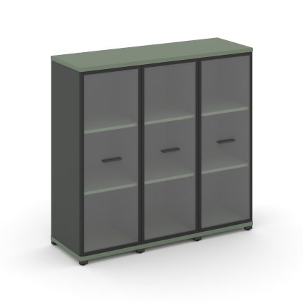 Concept Шкаф 3 узкие секции, 3 ниши CN.STU-336 RPB A Кобо/Антрацит/Металл Антрацит/Прозрачный 1252*4