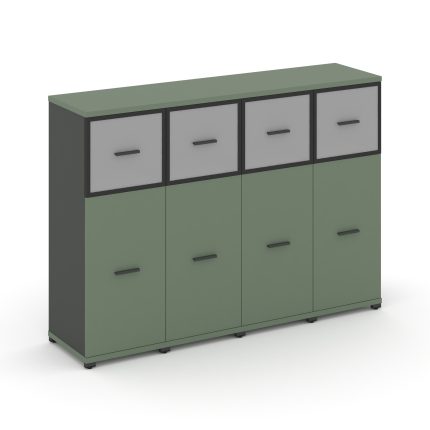 Concept Шкаф 4 узкие секции, 3 ниши CN.STU-344 RMB A Кобо/Антрацит/Металл Антрацит/Сатин 1668*420*11