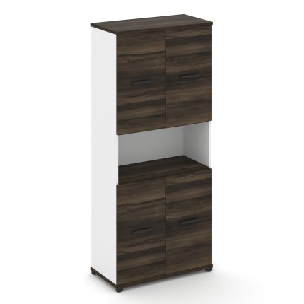 Concept Шкаф 1 широкая секция, 5 ниш CN.STS-513 B Дуб Мали/Белый Бриллиант/Металл Черный 836*420*192