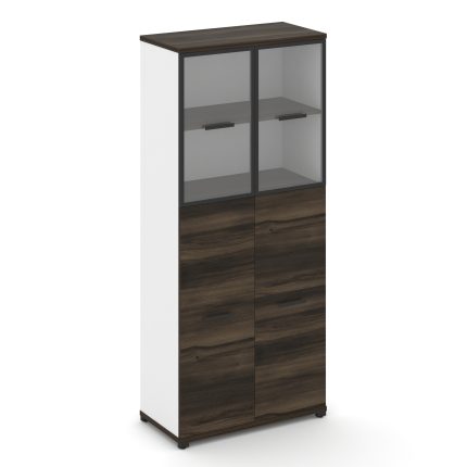 Concept Шкаф 1 широкая секция, 5 ниш CN.STS-515 RPB B Дуб Мали/Белый Бриллиант/Металл Черный/Прозрач