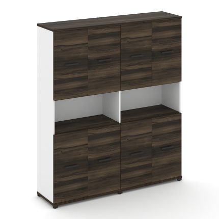 Concept Шкаф 2 широкие секции, 5 ниш CN.STS-523 B Дуб Мали/Белый Бриллиант/Металл Черный 1668*420*19