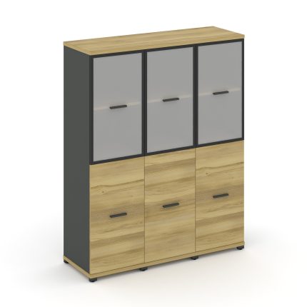 Concept Шкаф 3 узкие секции, 4 ниши CN.STU-432 RMB A Дуб Винченцо/Антрацит/Металл Антрацит/Сатин 125