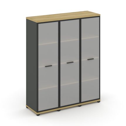 Concept Шкаф 3 узкие секции, 4 ниши CN.STU-436 RMB A Дуб Винченцо/Антрацит/Металл Антрацит/Сатин 125