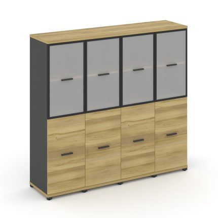 Concept Шкаф 4 узкие секции, 4 ниши  CN.STU-442 RMB A Дуб Винченцо/Антрацит/Металл Антрацит/Сатин 16