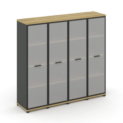 Concept Шкаф 4 узкие секции, 4 ниши CN.STU-446 RMB A Дуб Винченцо/Антрацит/Металл Антрацит/Сатин 166