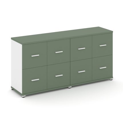 Concept Шкаф 2 широкие секции, 2 нишии CN.STS-222 W Кобо/Белый Бриллиант/Металл Белый 1668*420*818