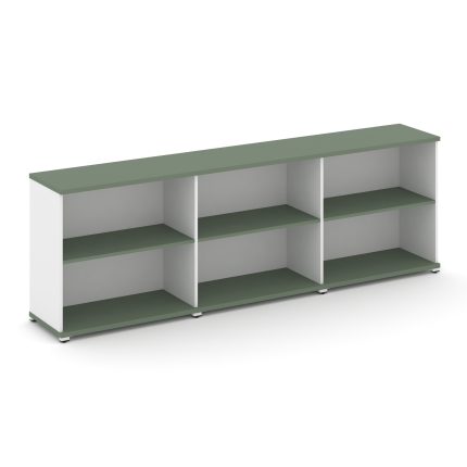 Concept Стеллаж 3 широкие секции, 2 ниши CN.STS-230 Кобо/Белый Бриллиант/Металл Белый 2500*420*818