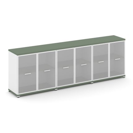 Concept Шкаф 3 широкие секции, 2 ниши CN.STS-233 RMW W Кобо/Белый Бриллиант/Металл Белый/Сатин 2500*