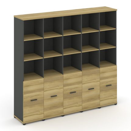 Concept Шкаф 5 узких секций, 5 ниш CN.STU-551 A Дуб Винченцо/Антрацит/Металл Антрацит 2084*420*1922