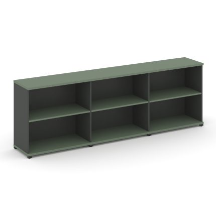 Concept Стеллаж 3 широкие секции, 2 ниши CN.STS-230 Кобо/Антрацит/Металл Антрацит 2500*420*818