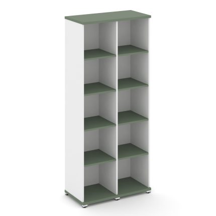 Concept Стеллаж 2 узкие секции, 5 ниш CN.STU-520 Кобо/Белый Бриллиант/Металл Белый 836*420*1922