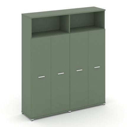 Concept Шкаф 2 широкие секции, 5 ниш CN.STS-526 W Кобо/Металл Белый 1668*420*1922