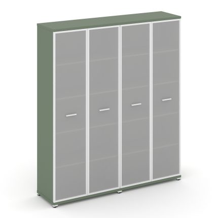 Concept Шкаф 2 широкие секции, 5 ниш CN.STS-528 RMW W Кобо/Металл Белый/Сатин 1668*420*1922