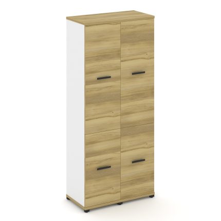 Concept Шкаф 2 узкие секции, 5 ниш CN.STU-522 B Дуб Винченцо/Белый Бриллиант/Металл Черный 836*420*1