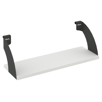 Навесные полки. Кронштейны+ЛДСП полка 600мм MAN-41-6 Белый бриллиант/Антрацит металл 600*220*200