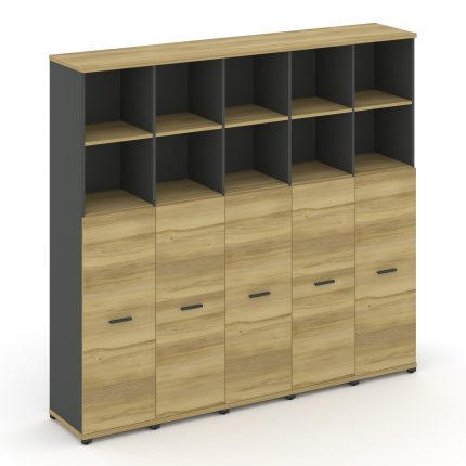 Concept Шкаф 5 узких секций, 5 ниш CN.STU-554 A Дуб Винченцо/Антрацит/Металл Антрацит 2084*420*1922