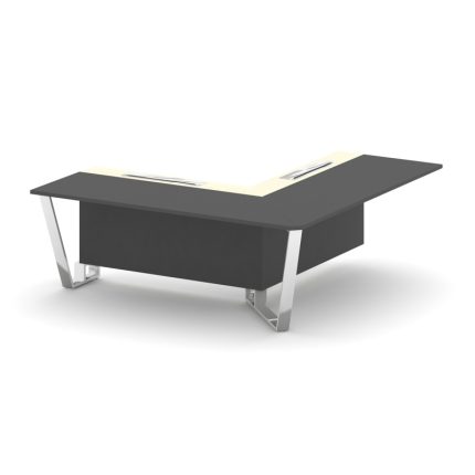 Steel Meet Проходной угловой модуль правый MMK-PR.B.SPPOU-20(R) Антрацит/Ваниль Глянец/Нержавеющая С