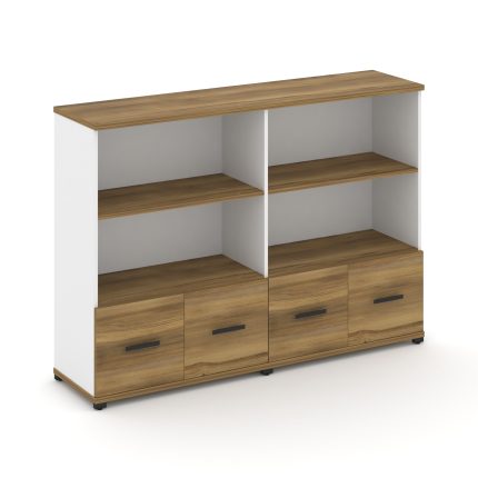 Concept Шкаф 2 широкие секции, 3 ниши CN.STS-321 B Сандал Янтарный/Белый Бриллиант/Металл Черный 166