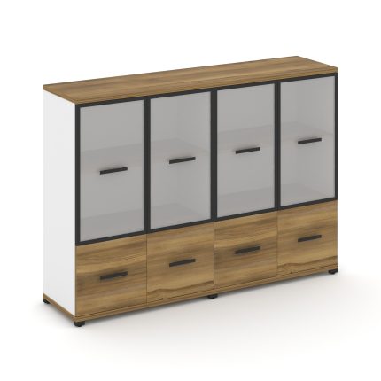 Concept Шкаф 2 широкие секции, 3 ниши CN.STS-322 RMB B Сандал Янтарный/Белый Бриллиант/Металл Черный