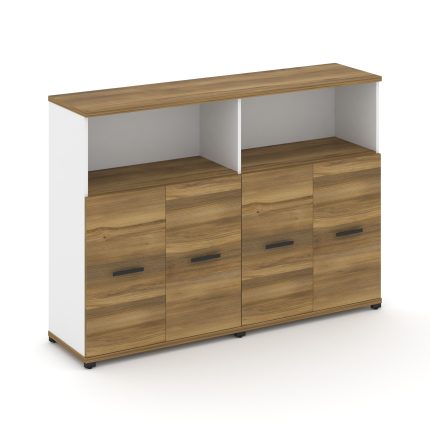 Concept Шкаф 2 широкие секции, 3 ниши CN.STS-323 B Сандал Янтарный/Белый Бриллиант/Металл Черный 166