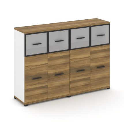 Concept Шкаф 2 широкие секции, 3 ниши CN.STS-324 RMB B Сандал Янтарный/Белый Бриллиант/Металл Черный