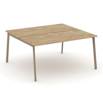 Estetica Рабочая станция 2 места ES.D.RS-2.4-VP Тиквуд Светлый/Металл Латте 1580*1500*750