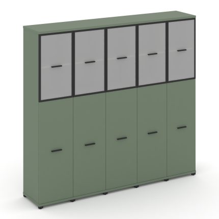 Concept Шкаф 5 узких секций, 5 ниш CN.STU-555 RM B Кобо/Металл Черный/Сатин 2084*420*1922