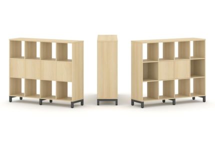 Style Project Набор стеллажа 1 сторон., 3 яр. SN.NS-341 Акация Лорка/Металл Антрацит 1488*400*1248