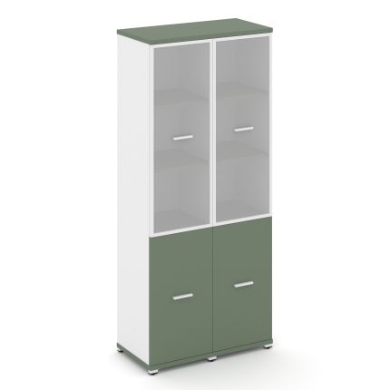 Concept Шкаф 2 узкие секции, 5 ниш CN.STU-522 RMW W Кобо/Белый Бриллиант/Металл Белый/Сатин 836*420*