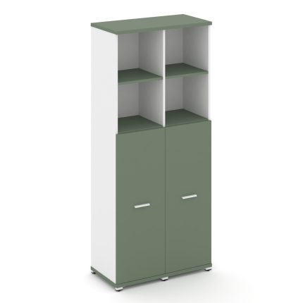 Concept Шкаф 2 узкие секции, 5 ниш CN.STU-524 W Кобо/Белый Бриллиант/Металл Белый 836*420*1922