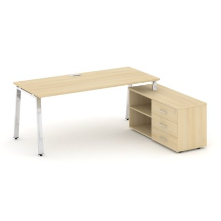 Style Project Direct Lux Стол письменный с греденцией правой M-SN-6A.SRG-025.M(R) Акация Лорка/Нержа