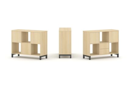 Style Project Набор стеллажа 1 сторон., 2 яр. SN.NS-231 Акация Лорка/Металл Антрацит 1121*400*881