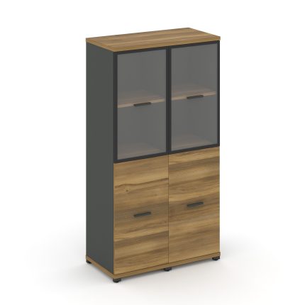 Concept Шкаф 2 узкие секции, 4 ниши CN.STU-422 RPB A Сандал Янтарный/Антрацит/Металл Антрацит/Прозра