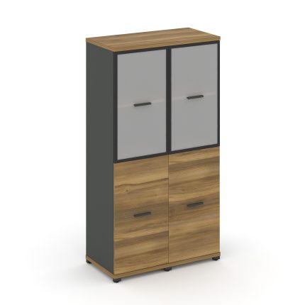 Concept Шкаф 2 узкие секции, 4 ниши CN.STU-422 RMB A Сандал Янтарный/Антрацит/Металл Антрацит/Сатин