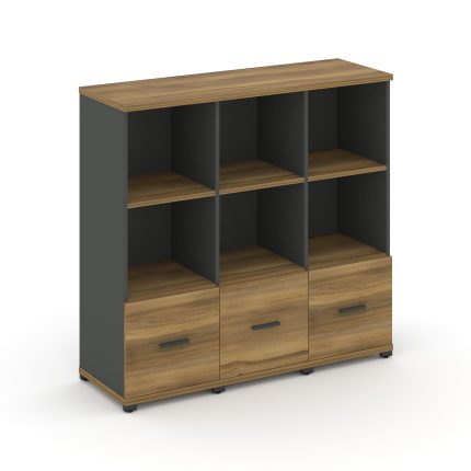 Concept Шкаф 3 узкие секции, 3 ниши CN.STU-331 A Сандал Янтарный/Антрацит/Металл Антрацит 1252*420*1