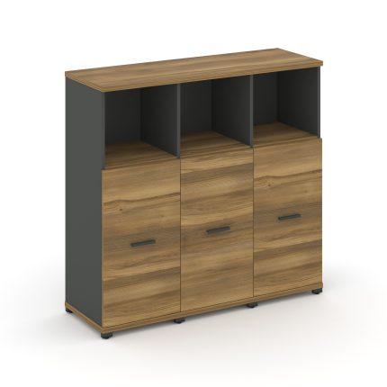 Concept Шкаф 3 узкие секции, 3 ниши CN.STU-333 A Сандал Янтарный/Антрацит/Металл Антрацит 1252*420*1