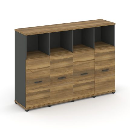 Concept Шкаф 4 узкие секции, 3 ниши CN.STU-343 A Сандал Янтарный/Антрацит/Металл Антрацит 1668*420*1