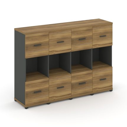 Concept Шкаф 4 узкие секции, 3 ниши CN.STU-345 A Сандал Янтарный/Антрацит/Металл Антрацит 1668*420*1