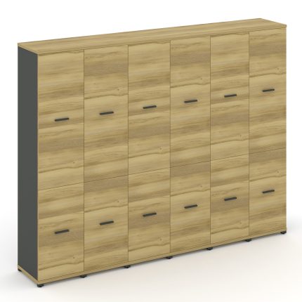 Concept Шкаф 6 узких секций, 5 ниш CN.STU-562 A Дуб Винченцо/Антрацит/Металл Антрацит 2500*420*1922