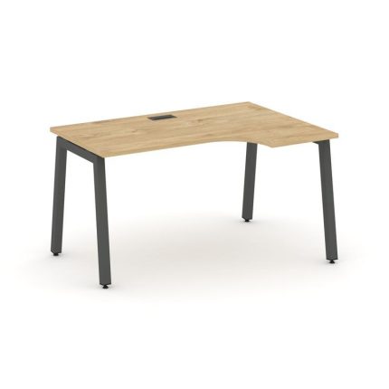 Style Project Стол рабочий эргоном. SN-5A.SPA-021(R) Тиквуд Светлый/Металл Антрацит 1380*800/980*750