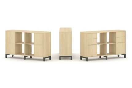 Style Project Набор стеллажа 1 сторон., 2 яр. SN.NS-241 Акация Лорка/Металл Антрацит 1488*400*881