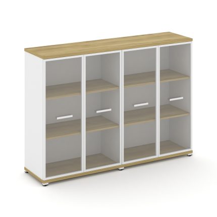 Concept Шкаф 2 широкие секции, 3 ниши CN.STS-326 RPW W Дуб Винченцо/Белый Бриллиант/Металл Белый/Про