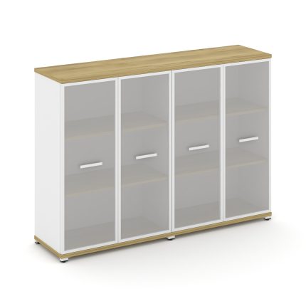 Concept Шкаф 2 широкие секции, 3 ниши CN.STS-326 RMW W Дуб Винченцо/Белый Бриллиант/Металл Белый/Сат