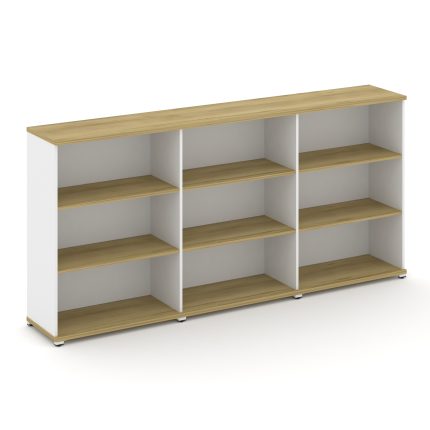 Concept Стеллаж 3 широкие секции, 3 ниши CN.STS-330 Дуб Винченцо/Белый Бриллиант/Металл Белый 2500*4