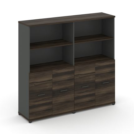 Concept Шкаф 2 широкие секции, 4 ниши CN.STS-421 A Дуб Мали/Антрацит/Металл Антрацит 1668*420*1554