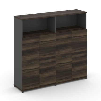 Concept Шкаф 2 широкие секции, 4 ниши CN.STS-423 A Дуб Мали/Антрацит/Металл Антрацит 1668*420*1554