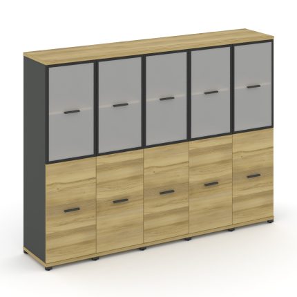 Concept Шкаф 5 узких секций, 4 ниши CN.STU-452 RMB A Дуб Винченцо/Антрацит/Металл Антрацит/Сатин 208